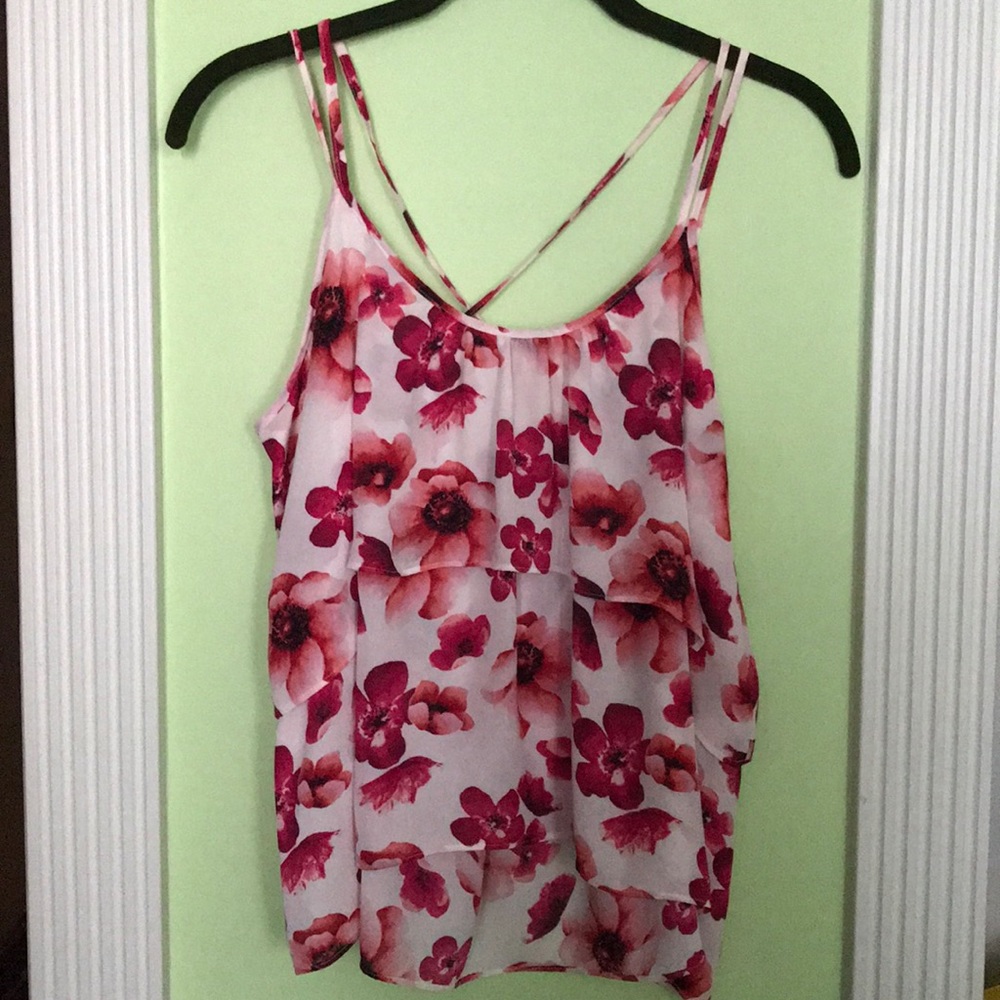 Pink floral tank